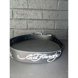 NWT ED HARDY studded skull belt Sz 36